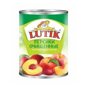 Персики Lutik очищенные в сиропе, 425мл, 3 шт