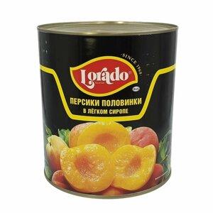 Персики половинки, в легком сиропе, Lorado, 1 шт. по 3100 мл