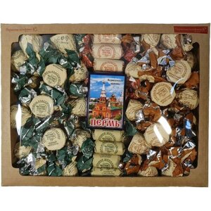 Подарочный набор натуральных шоколадных конфет "Честный состав"Кондитерская фабрика Пермская - 1100г.