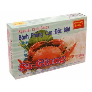 Рисовые чипсы натуральные со вкусом краба, 2шт. 200гр, Sa Giang, Special Crab Chips, Вьетнам