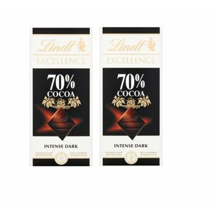Шоколад горький Lindt Excellence 70% COCOA INTENSE DARK 2 шт х 100 гр (Франция)