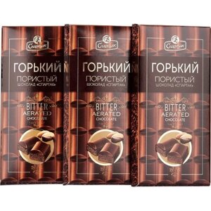 Шоколад горький пористый 56% Спартак 3 шт по 70 гр