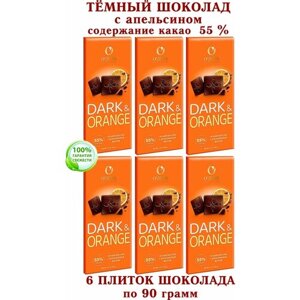 Шоколад OZera Горький с апельсиновым маслом Dark&Orange-Озерский сувенир" 6 плиток по 90 грамм.