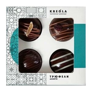 Шоколадные конфеты "Трюфель из Бельгийского шоколада "ассорти - 4 шт. Конфеты ручной работы. Сладкий подарок девушке, маме, коллеге, на праздник.