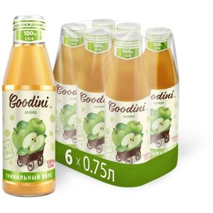 Сок "Goodini" яблоко восстановленный осветленный, бут 0.75 (упаковка 6шт)