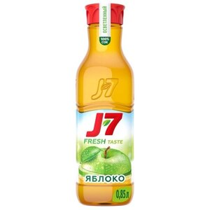 Сок J7 Fresh taste Яблоко осветленное, без сахара, 0.85 л