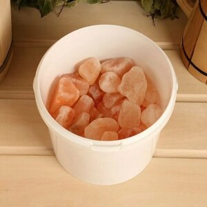 Соль гималайская розовая галька фракция 50-100мм, 2 кг, ведро (комплект из 2 шт)