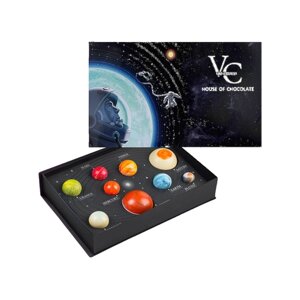"Спутник", космический набор из 9 шоколадных конфет - планет ручной работы