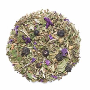 Травяной чай "Мятный бриз", для бани, мята, мелисса, курильский чай, стевия, лист эвкалипта, имбирь, черная смородина, арония, мальва 100 гр.