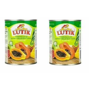 Тропический фруктовый коктейль в сиропе "Lutik" 580 мл 2 шт