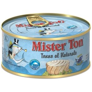 Тунец Mister Ton, филе ломтики тунца Yellowfin, в собственном соку, 160 г