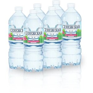 Вода минеральная питьевая Сенежская негазированная, ПЭТ, без вкуса, 6 шт. по 1 л