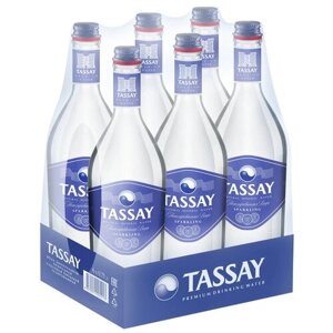 Вода питьевая TASSAY газированная, стекло, без вкуса, 6 шт. по 0.75 л