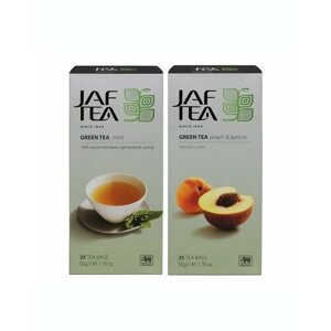 Зеленый чай Мята/Персик и абрикос Jaf Tea, 2 шт по 25 пак