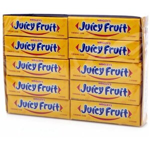 Жевательная резинка Juicy Fruit без сахара с ароматом фруктов, 20 шт. в уп.