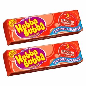 Жевательная резинка Wrigley's Hubba Bubba Strawberry со вкусом клубники (Германия), 35 г (2 шт)