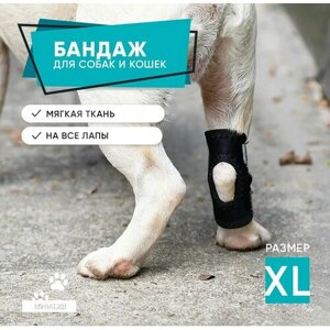 Бандаж для запястного сустава на лапу. Для собак со ослабленными задними лапами после операций, артрита, травмы связок/сухожилий. На переднюю и заднюю лапу, размер XL.