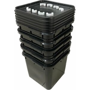 Черный куботейнер объемом 23 литра, комплект из пяти штук