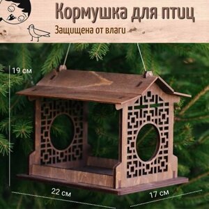 Деревянная кормушка для птиц и белок, скворечник для сада и дачи