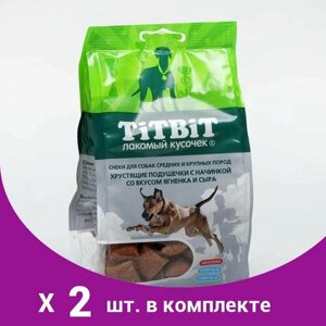 Хрустящие подушечки TiTBiT со вкусом ягненка и сыра для крупных и средних пород, 95 г (2 шт)