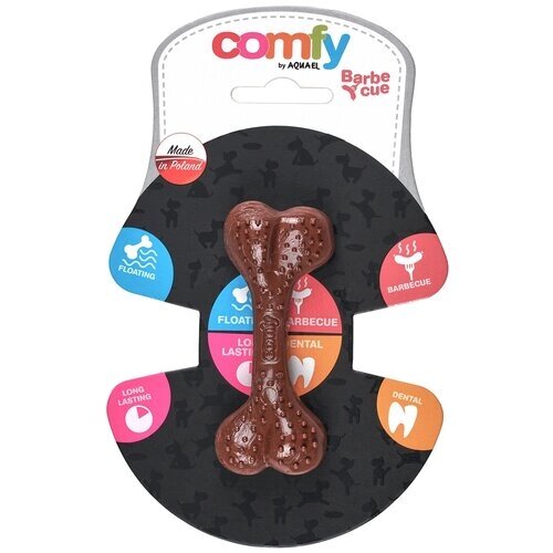 Игрушка для собак COMFY by AQUAEL BARBECUE Косточка с ароматом барбекю, 8.5 см, коричневая