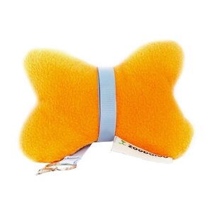 Игрушка для собак Zoobaloo Мягкая Косточка с поводком и карабином 15 см, оранжевый