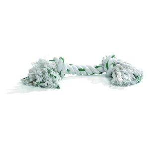 Канат для собак Beeztees с 2-мя узлами с мятным вкусом 35 см (625797), белый/зеленый
