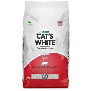 Комкующийся наполнитель для туалета кошек Cat's White Natural 20 л. 17,1 кг. (натуральный)