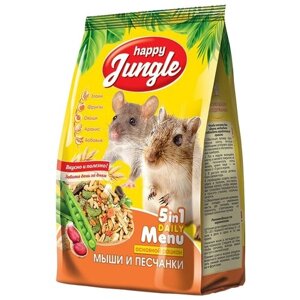 Корм для мышей и песчанок Happy Jungle 5 in 1 Daily Menu Основной рацион , 400 г