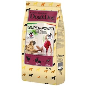 Корм Dog&Dog Expert Premium Super-Power для взрослых активных собак с курицей 14 кг