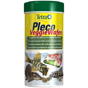 Корм корм для травоядных донных рыб Tetra Pleco Veggie Wafers 250 мл, пластинки с цукини