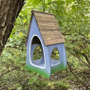 Кормушка для птиц PinePeak / деревянный скворечник для птиц подвесной для дачи и сада, 340х200х180мм
