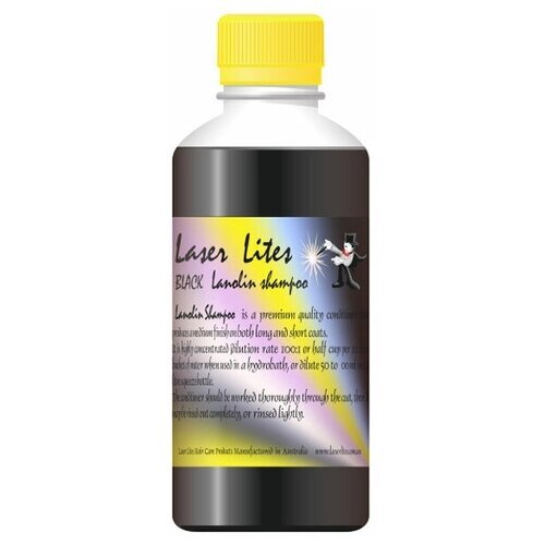 Laser Lites Шампунь для собак, ланолиновый, для темной шерсти (концентрат 1:20) Laser Lites Lanolin Black, 250мл