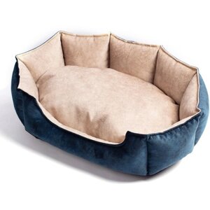 Лежак с подушкой для собак и кошек малых и средних пород, 60х40 см