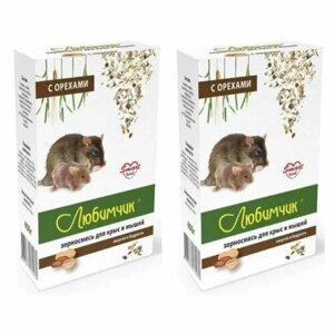 Любимчик Зерносмесь для крыс с орехами, 400 гр, 2 шт.