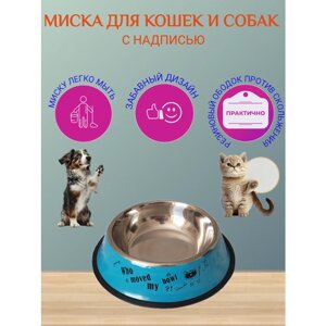 Миска для кошек и собак с надписью 22 см