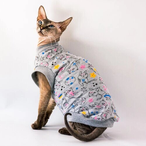 Одежда для кошек Элегантный Хвост, майка Лунные Котики , размер S