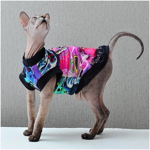 Одежда для кошек Элегантный Хвост, майка Неоновый Микс , размер XXL