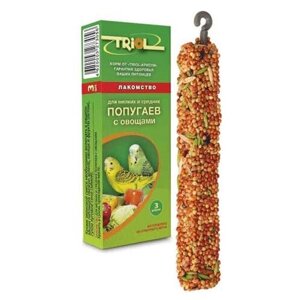 Палочки для мелких и средних попугаев с овощами Триол standart, 3шт,115г (1 шт)