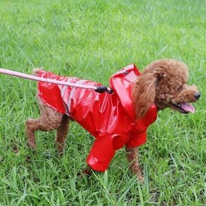 Плащ-дождевик с капюшоном для собак мелких и средних пород, размер L