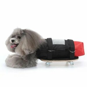Поддержка задних лап для ползания на колесах для собак-инвалидов, Bentfores (L, черный/красный, артикул CJTD01, 34700)