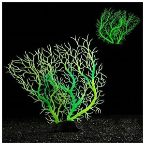 Растение аквариумное Пижон Аква искусственное, светящееся, 20 см, зеленое