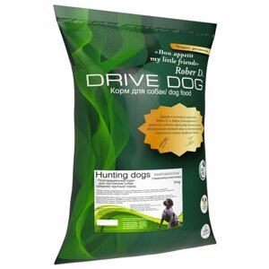 Сухой полнорационный корм для охотничьих собак средних и крупных пород Драйв Дог DRIVE DOG HUNTING DOGS Баранина с Индейкой 10кг