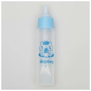 SUI Бутылочка для вскармливания грызунов 30 мл с силиконовой соской (короткий носик), голубая