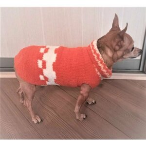 Теплый плюшевый вязаный свитер для мелких и средних пород собак йоркширский терьер, и кошек канадский и донской сфинкс. Размер L
