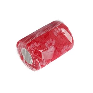 Vetзабота Бинт самофиксирующийся 7,5 см х 4,5м красный с лапками