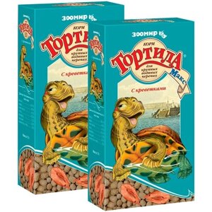 Зоомир тортила МAX корм гранулы для крупных водяных черепах с креветками (70 гр х 2 шт)