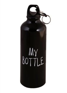 Бутылка с карабином "My Bottle", черная, 500 мл