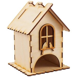 Чайный домик С птичками (2160505) (11,5х11,5х16см) (игрушка из дерева) (упаковка)