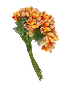 Цветы для декорирования "Соцветие"апельсин) (12 шт) (8,5 см)